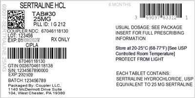 Label (69097 833 12 Sertraline 25mg 67046 1181 30)